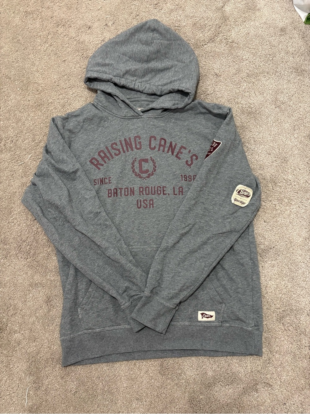 Gray Hooded Pullover Sweatshirt
